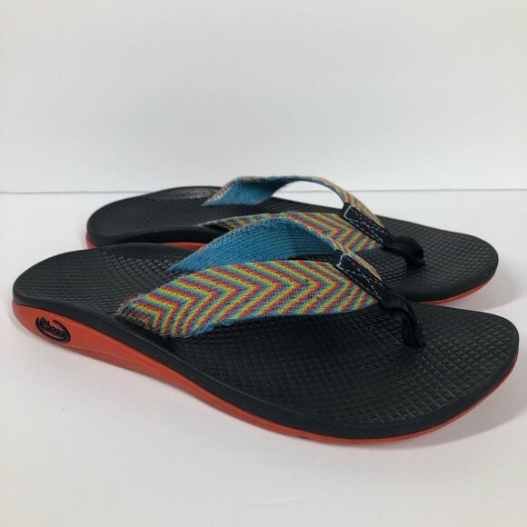 Chacos Flip Vibe EcoThread Flip Flops Thong Sandals Rainbow Chevron Size 7 - Picture 4 of 10